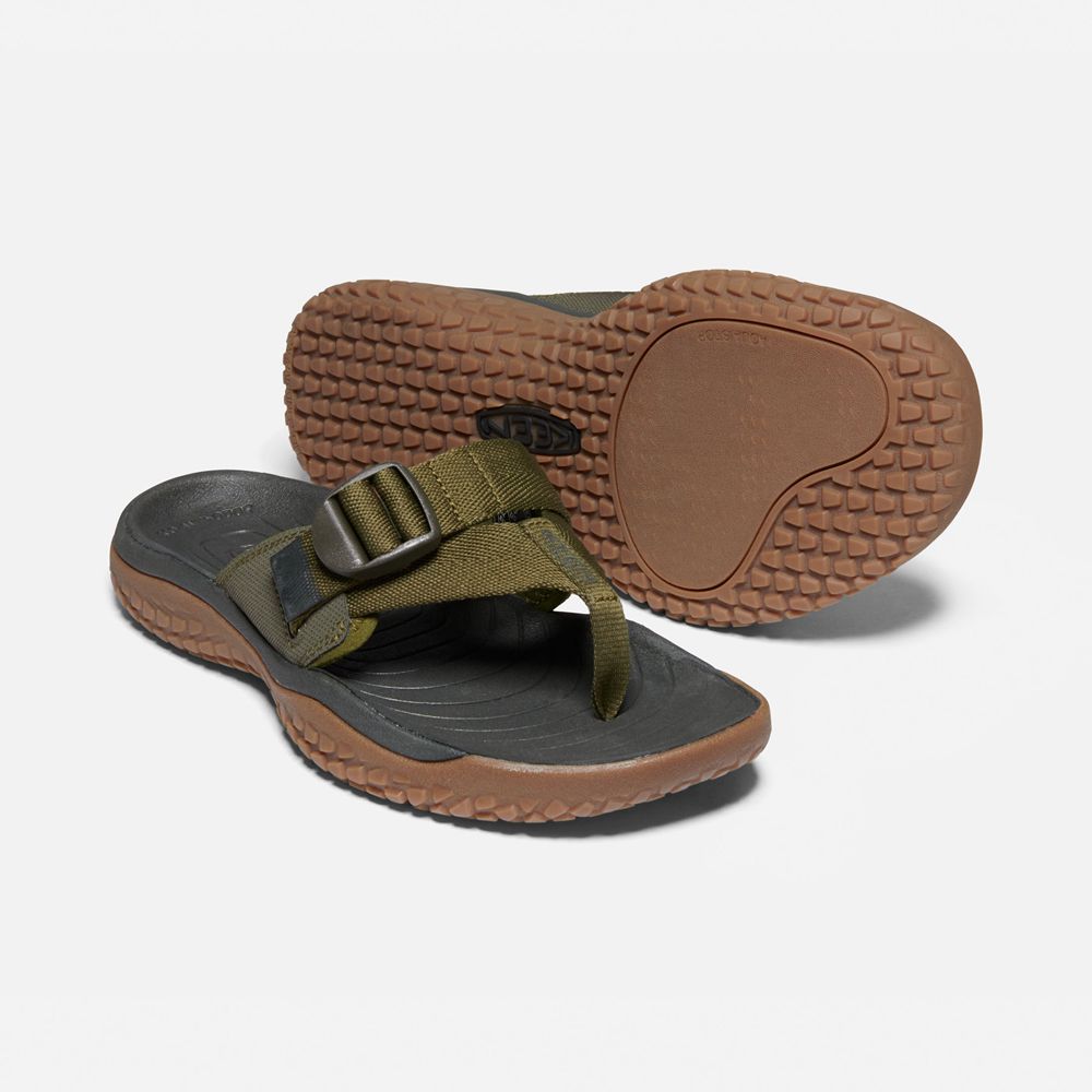 Chanclas Keen Mexico Verde Oscuro Oliva - Hombre Solr Toe Post Sandal - BR3781265